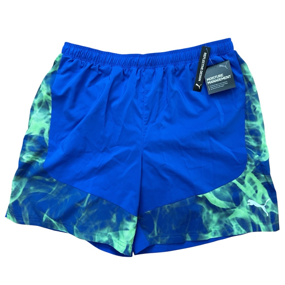 Puma Moisture Management Reflective Design Short Blue Size Large NWT’S